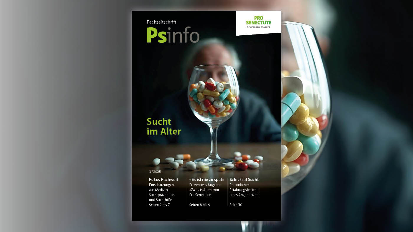 Titelblatt Psinfo: Sucht im Alter
